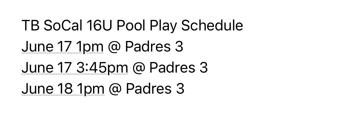 Luke Kirby (@luke_kirby3) on Twitter photo Here is my schedule for the <a href="/USABaseEvents/">USA Baseball Events</a> in Arizona. I’m excited to go out and compete with <a href="/TB_SoCalTeams/">TB Socal Baseball</a>, I will be wearing jersey #7. Here is my schedule for the <a href="/USABaseEvents/">USA Baseball Events</a> in Arizona. I’m excited to go out and compete with <a href="/TB_SoCalTeams/">TB Socal Baseball</a>, I will be wearing jersey #7.