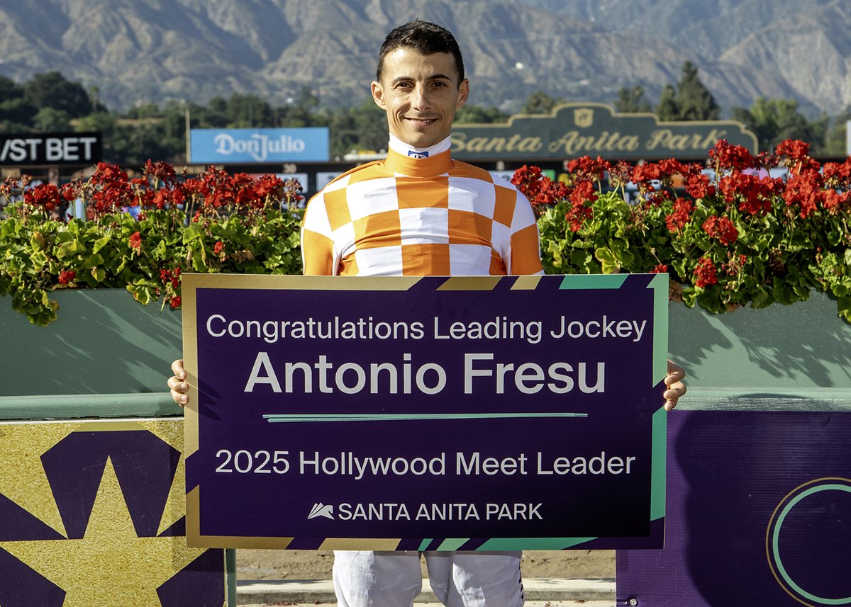 Congratulations Jockey Antonio Fresu on your first riding title <a href="/santaanitapark/">Santa Anita Park</a>!