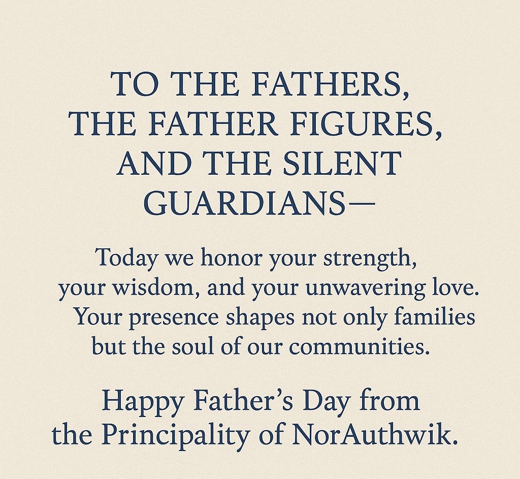 To the fathers, the role models, and the quiet protectors—

Today we celebrate your strength, your guidance, and the love you give without condition.

You don’t just raise families—you help shape the spirit of our communities.

Happy Father’s Day!

#FathersDay| #NorAuthwik