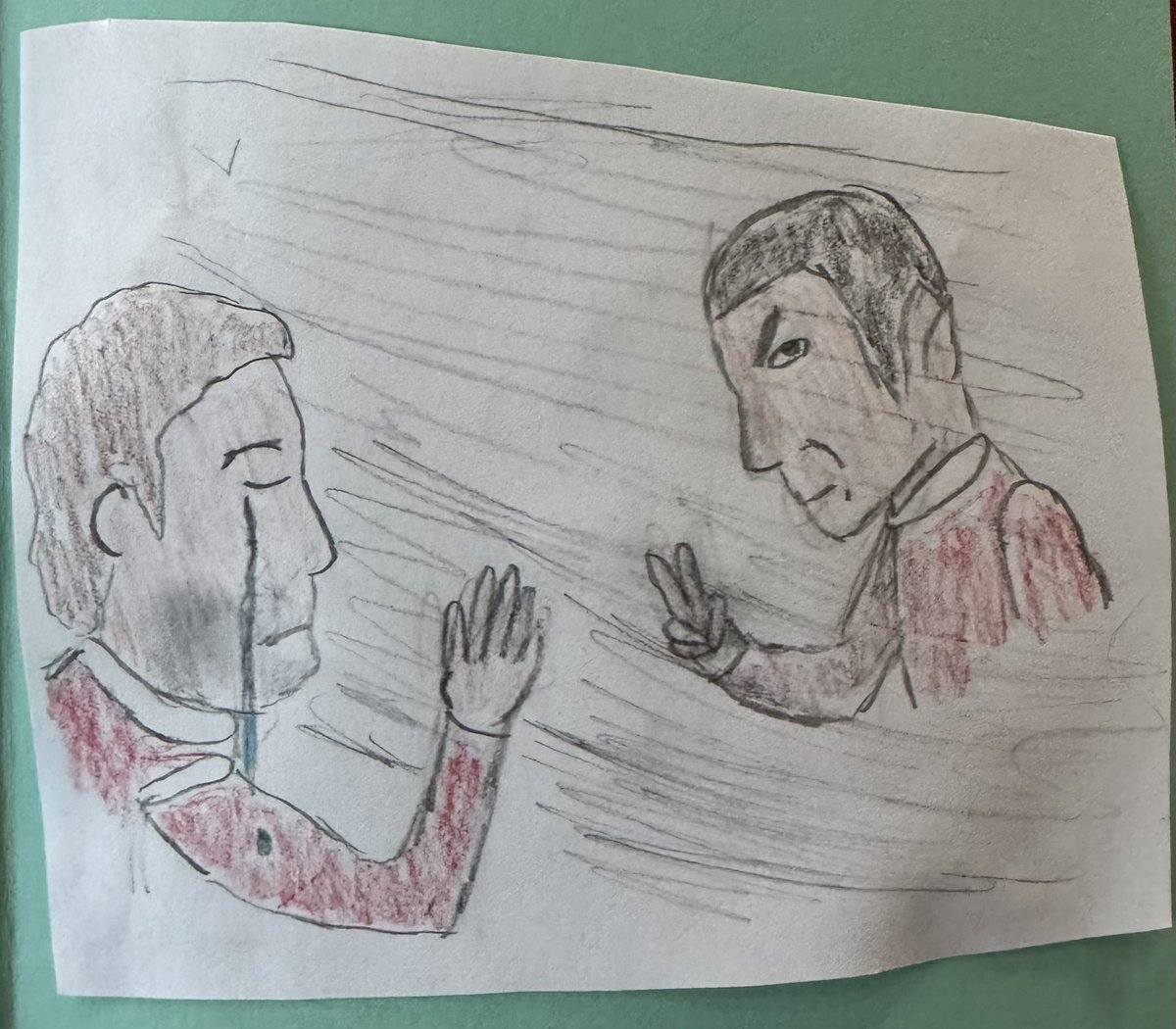 I had to share - part of my Father’s Day card my daughter made me. She’s a newer Trekkie and I only just showed her that scene from #StarTrek Wrath of Kahn.