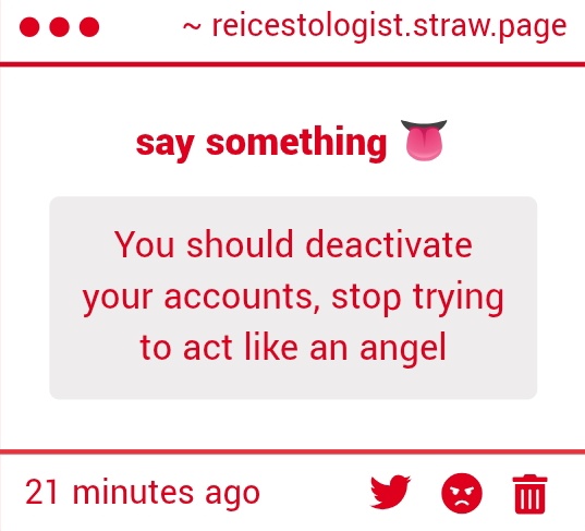 swingnightt's tweet photo. my pfp says im an EVIL lesbian and my priv (which you more likely stalked too) says im a EVIL MENACE so uhmmm idk what angel im supposedly trying to act like!! https://t.co/qDULg8uMdK