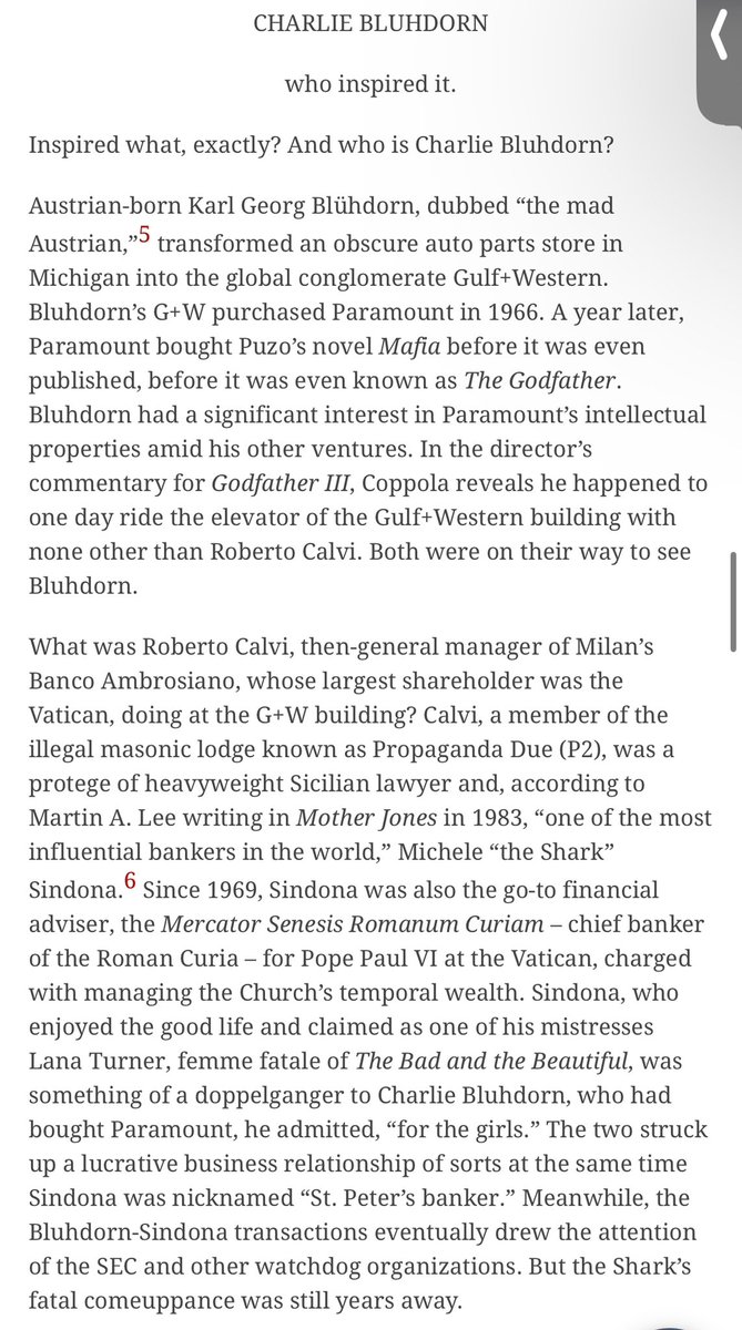 miketheking1517's tweet image. The downfall of Michael Corleone in The Godfather has an astonishing resemblance to the life of Michele (Michael) Sindona.

He too colluded with Vatican bank through a company as specific as Immobiliare.

Corleone also was highly involved with the film industry, as was Sindona.