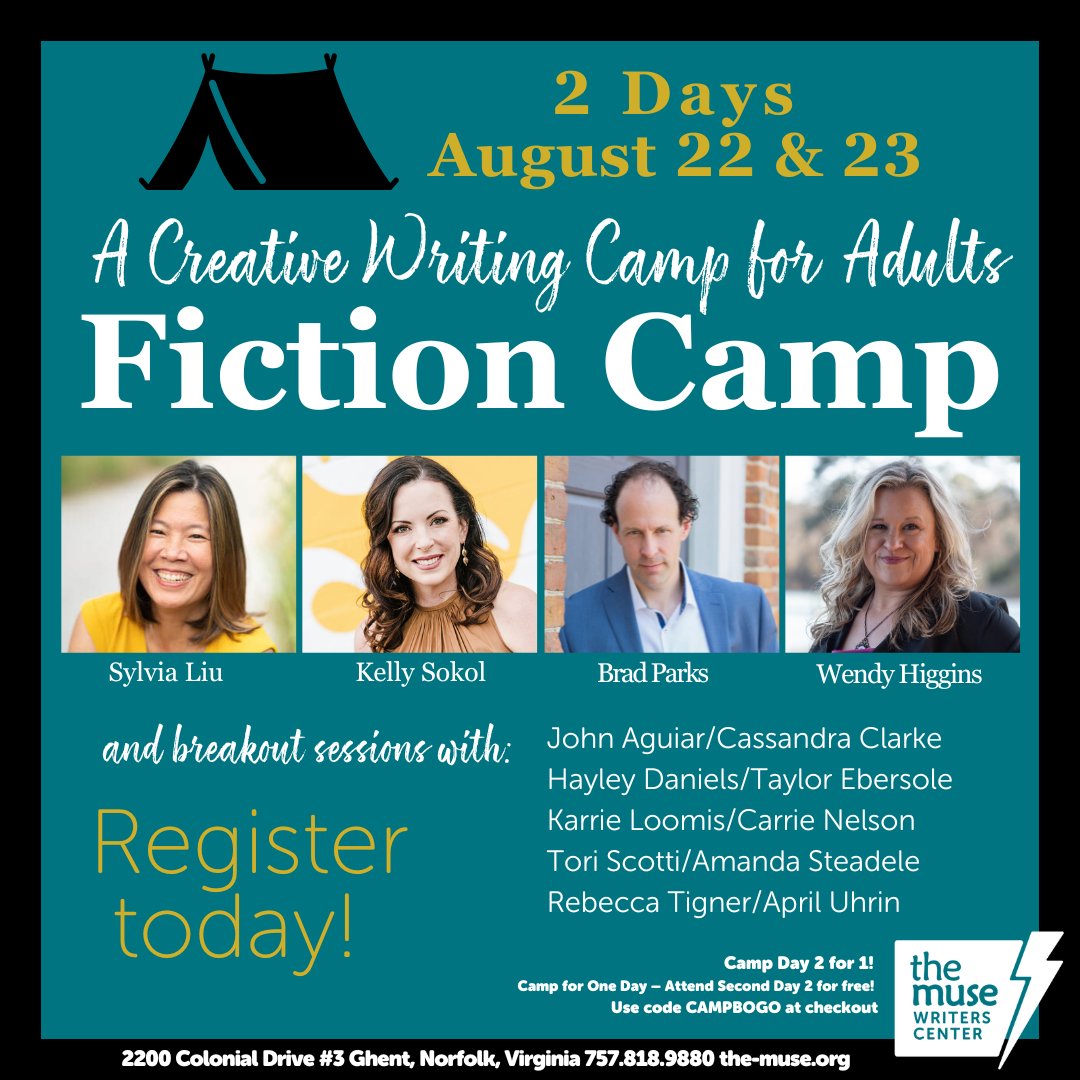 ⛺️ Kick off your weekend of fiction writing at The Muse Fiction Camp with energizing keynotes and hands-on sessions that dive deep into the craft.⚡️

📍the-muse.org/adult-writing-…

✨ Use code CAMPBOGO at checkout to attend Day 2 FREE!