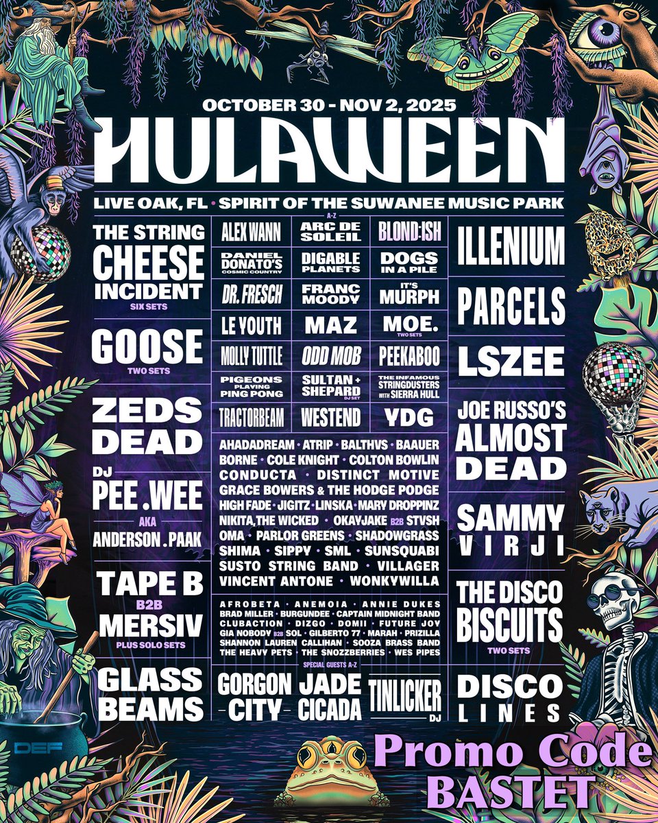 BastetPromotio1's tweet photo. Join us this October for the 12th annual @HulaweenFL!! 👻🎊 use promo code BASTET during checkout to save!! 🤑
🎟️ https://t.co/t3wYx3gswZ 🎟️
#BastetPromotions #SuwanneeHulaween #Hulaween #Hulaween2025 #Hula2025 #HulaweenFL #HulaFam https://t.co/kGeizVXfm7