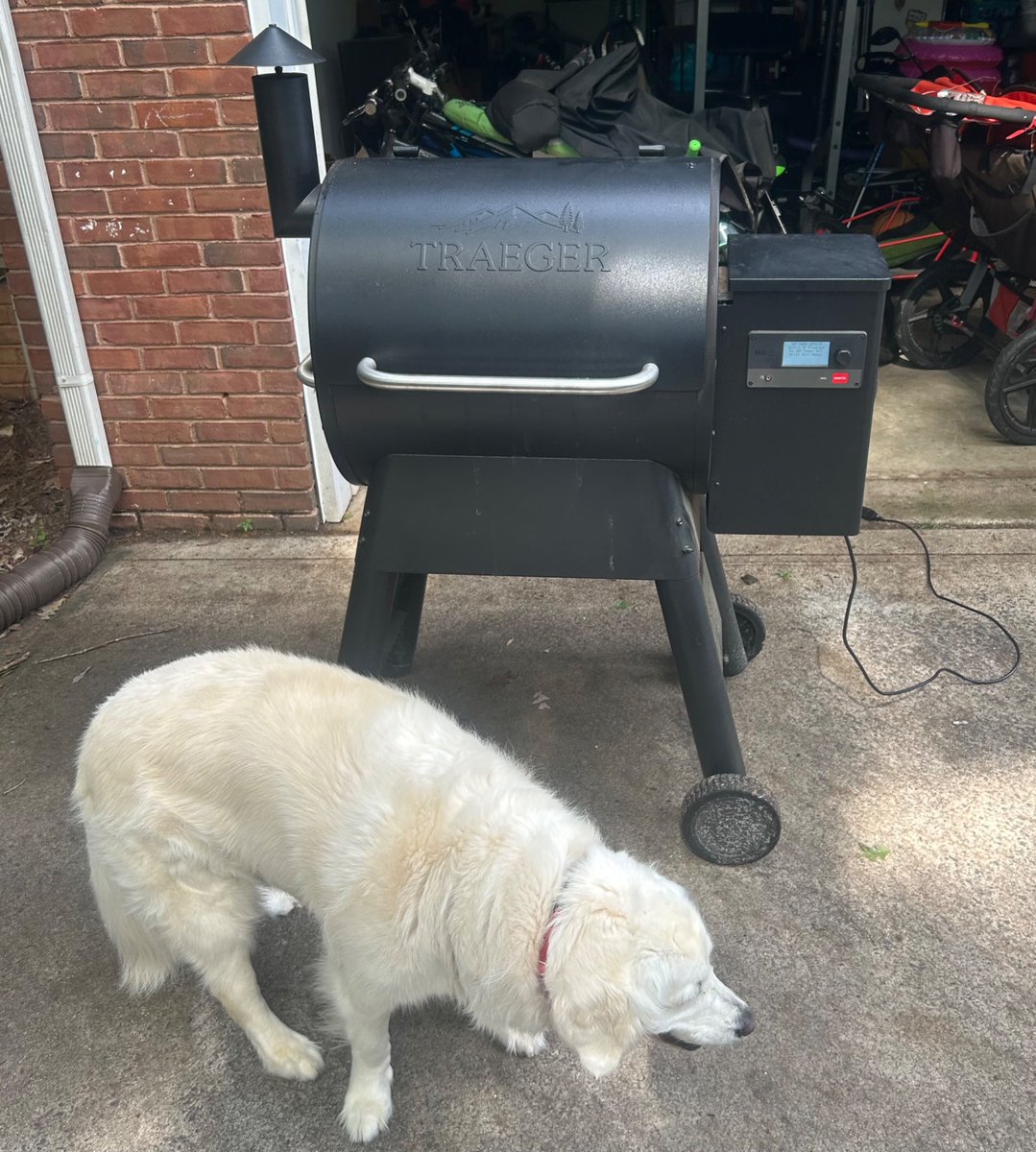 dblairsmith's tweet image. Happy Father’s Day to me—received a Traeger and smoked some delicious brisket.