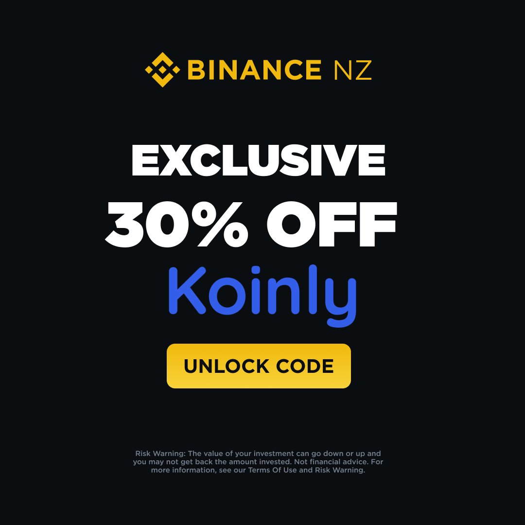 We've teamed up with renowned crypto tax software platform <a href="/KoinlyOfficial/">Koinly</a> to help you with the upcoming tax reporting deadline!

Exclusive to Binance New Zealand users, enjoy a 30% discount on your first Koinly tax report. T&amp;Cs apply.  

Unlock your code: binance.com/en-NZ/blog/all…