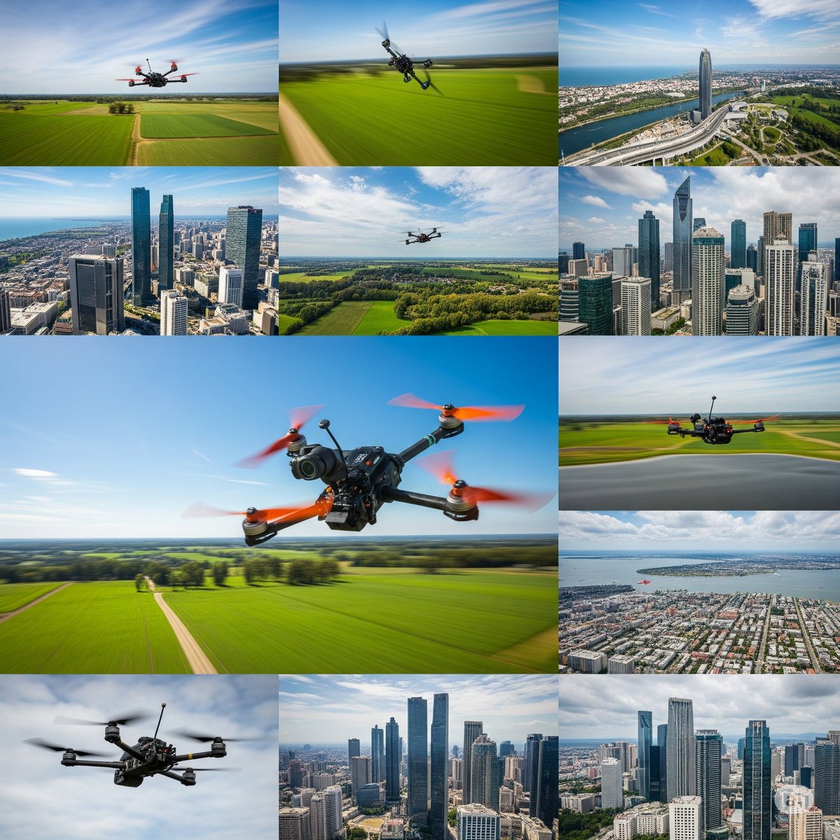 And here's a bunch of generated FPV drone shots!