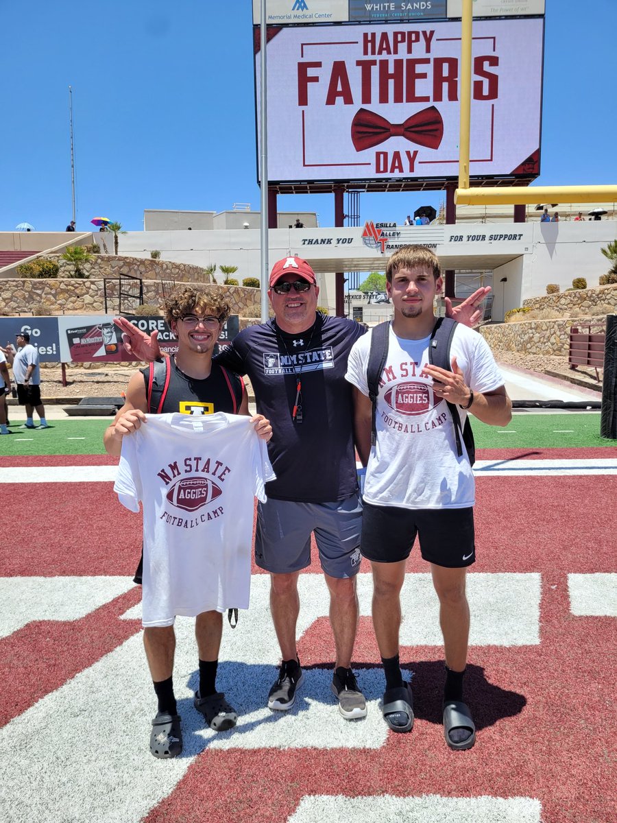 Bryson Bloom (@brysonbloom) on Twitter photo Had a good time <a href="/NMStateFootball/">New Mexico State Football</a> camp today with my teammate <a href="/TristanBowman_/">Tristan Bowman</a> ! unfortunately didn't get any film because we went by ourselves.
<a href="/CoachKyleShoot/">Coach Haynie</a> <a href="/CoachCiscoAHS/">AJ Cisco</a> <a href="/AaronCisco4/">Aaron Cisco</a> <a href="/_BrettyB/">Brett Baldwin</a> <a href="/ScottSing82/">Scott Singleton</a> <a href="/CoachDrefs/">Coach Austin Drefs</a> <a href="/PrepRedzoneNM/">Prep Redzone New Mexico</a> <a href="/mjgaynor/">Matt Gaynor</a> <a href="/Mario_McClendon/">Coach Mario McClendon</a> <a href="/Coach_Fishback/">Nelson Fishback</a> Had a good time <a href="/NMStateFootball/">New Mexico State Football</a> camp today with my teammate <a href="/TristanBowman_/">Tristan Bowman</a> ! unfortunately didn't get any film because we went by ourselves.
<a href="/CoachKyleShoot/">Coach Haynie</a> <a href="/CoachCiscoAHS/">AJ Cisco</a> <a href="/AaronCisco4/">Aaron Cisco</a> <a href="/_BrettyB/">Brett Baldwin</a> <a href="/ScottSing82/">Scott Singleton</a> <a href="/CoachDrefs/">Coach Austin Drefs</a> <a href="/PrepRedzoneNM/">Prep Redzone New Mexico</a> <a href="/mjgaynor/">Matt Gaynor</a> <a href="/Mario_McClendon/">Coach Mario McClendon</a> <a href="/Coach_Fishback/">Nelson Fishback</a>
