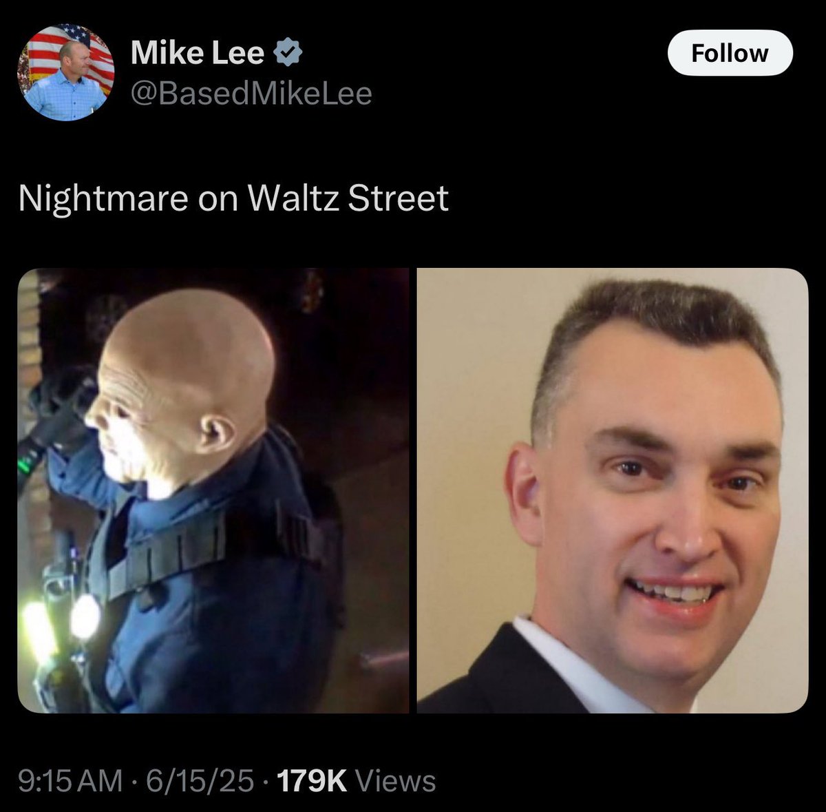 AnotherMasker's tweet photo. @BillyGribbin You have cleanup on aisle 47 again.
#excommunicate @BasedMikeLee
#expel @BasedMikeLee
This former federal prosecutor posted a pic from a wanted killerโs crime scene while the manhunt is ongoing like heโs not subject to Bar ethics.
And he looks l8ke a soulless ghoul. #utpol https://t.co/vFBr2Ss6i7