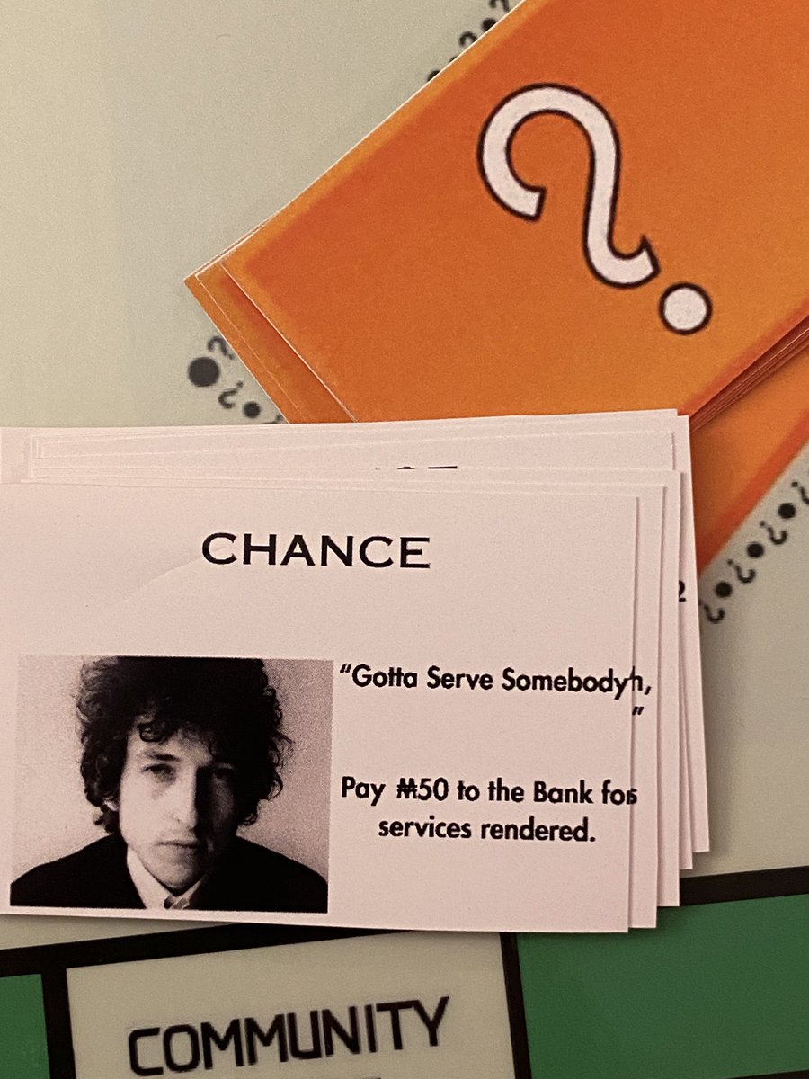 MattSimo9's tweet photo. My daughter designed this one of a kind Father’s Day gift for me! @bobdylan. Tonight I feel like I’ve got a Monopoly on love! https://t.co/DX6CJHxjdF
