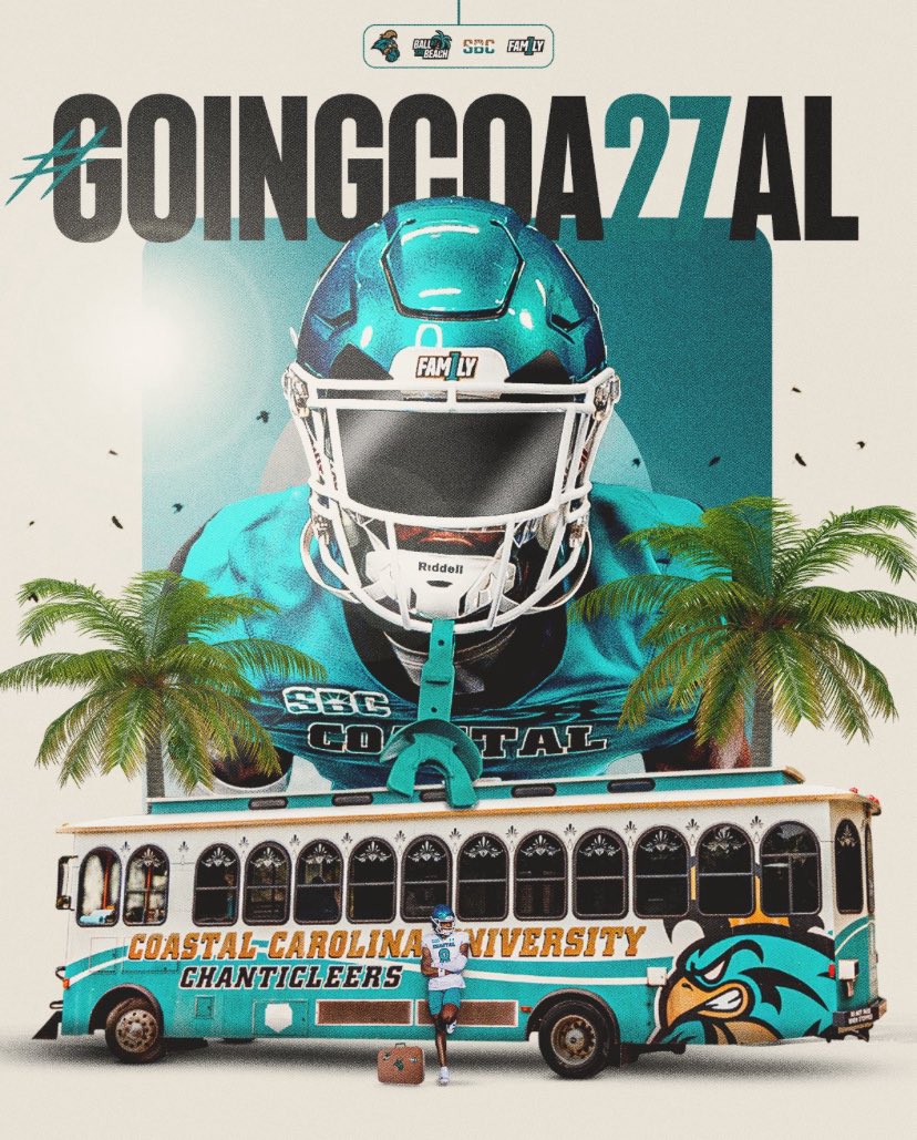 Talynpierce5's tweet image. Thank you for the recognization!! 🏝️ #GOINGCOA7AL @CoastalFootball @CoachParkerCCU @GreerJacori @Coach_J_Johnson