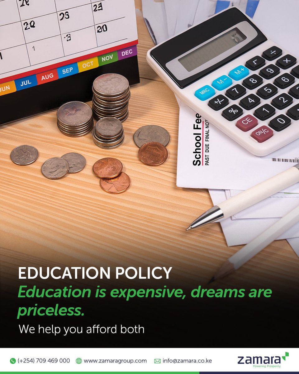 Save consistently, protect their future and ensure school fees never interrupt their learning. Education Policy helps keep their dreams on course.

Talk to a financial advisor today. Call 0709 469 000 or email info@zamara.co.ke

#BetterwithZamara #PoweringProsperity