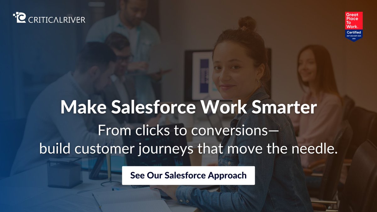 CriticalRiver's tweet image. Salesforce isn’t just a CRM.
In the right hands, it’s a growth engine.

At @CriticalRiver, we reimagine Salesforce for your business—driving smarter engagement, faster innovation, and measurable outcomes.

Explore how: criticalriver.com/salesforce/

#SalesforceInnovation