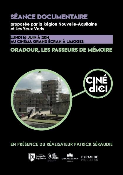 Ce soir à Limoges :
Cinéma Grand  Ecran : projection du film de Patrick Séraudie " Les passeurs de mémoire" sur l'Association Nationale des Familles des Martyrs, sorti en 2024.