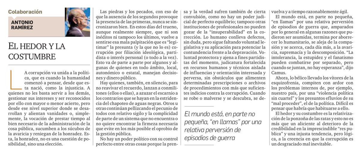 Mi opinión ✍️ en el Diario <a href="/ElFarodeMelilla/">El Faro de Melilla</a> 
"El hedor y la costumbre"