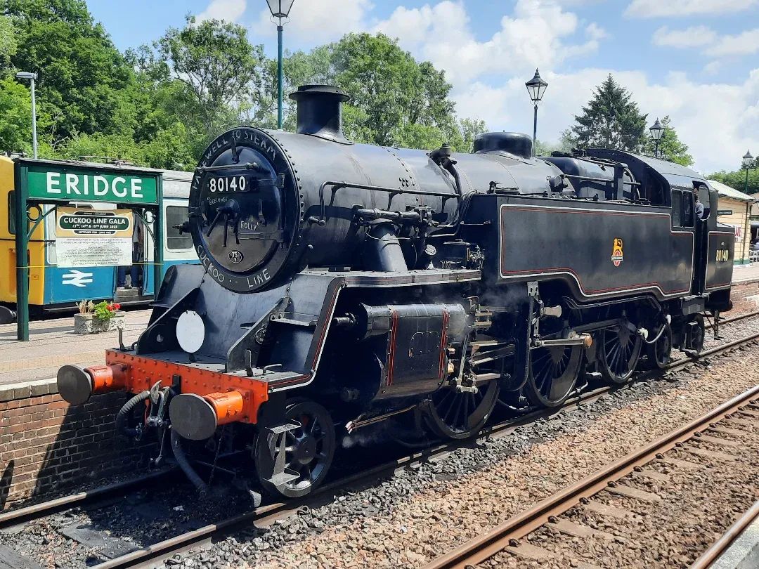 BJendenrailway's tweet photo. BR Standard 4MT No. 80078 as No. 80140 at Eridge, 15th June 2025.
#spavalleyrailway #midnorfolkrailway #loco80078 #brstandardclass4 #britishrailways #steamgala #steamfix #steamlocomotive #steamlocomotivephotography #railwayphotography #railwayenthusiast #railway200 https://t.co/7oNFtKTKY9
