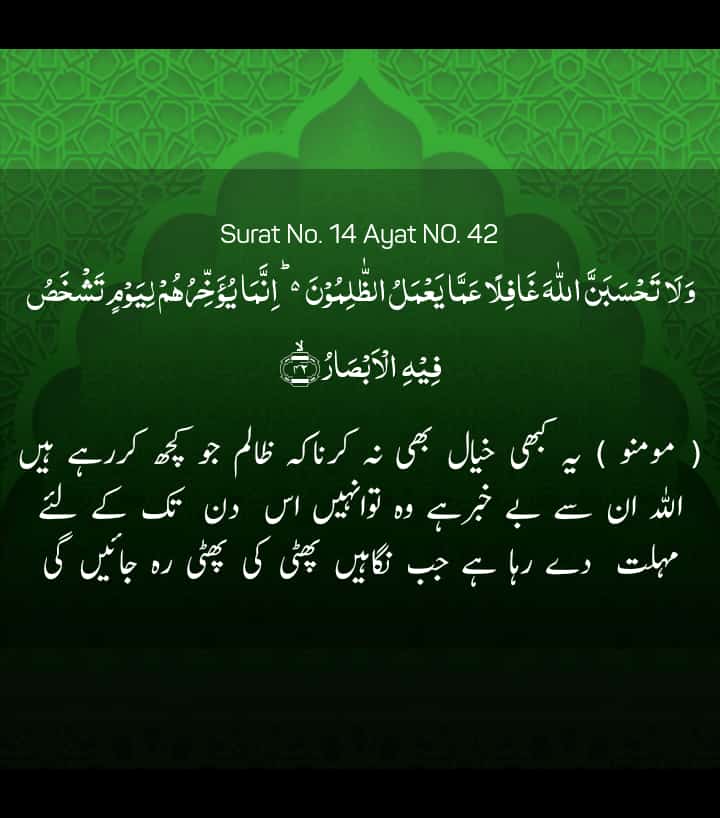 ظالم جو دوسروں پر ظلم کرتے ہیں قرآن پاک میں اللہ تعالٰی کا فرمان مبارک
بیان القرآن
