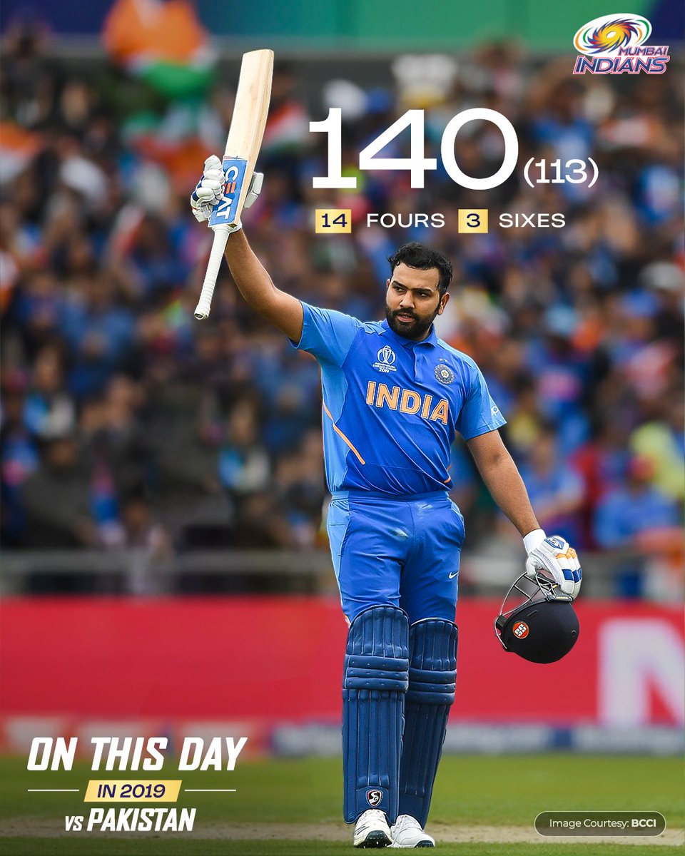 mipaltan's tweet image. RO-hit the mark again 💥

#OnThisDay 👉 Century No. 2️⃣ at the #CWC19 🔥

#MumbaiIndians #PlayLikeMumbai