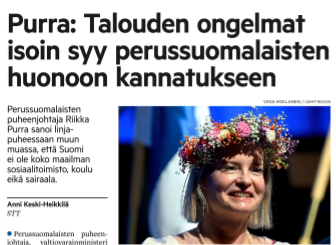 Pistää miettimään klassista ongelmaa, kumpi oli ensin muna vai kana. Kana on VM Purra ja muna talouden ongelmat.