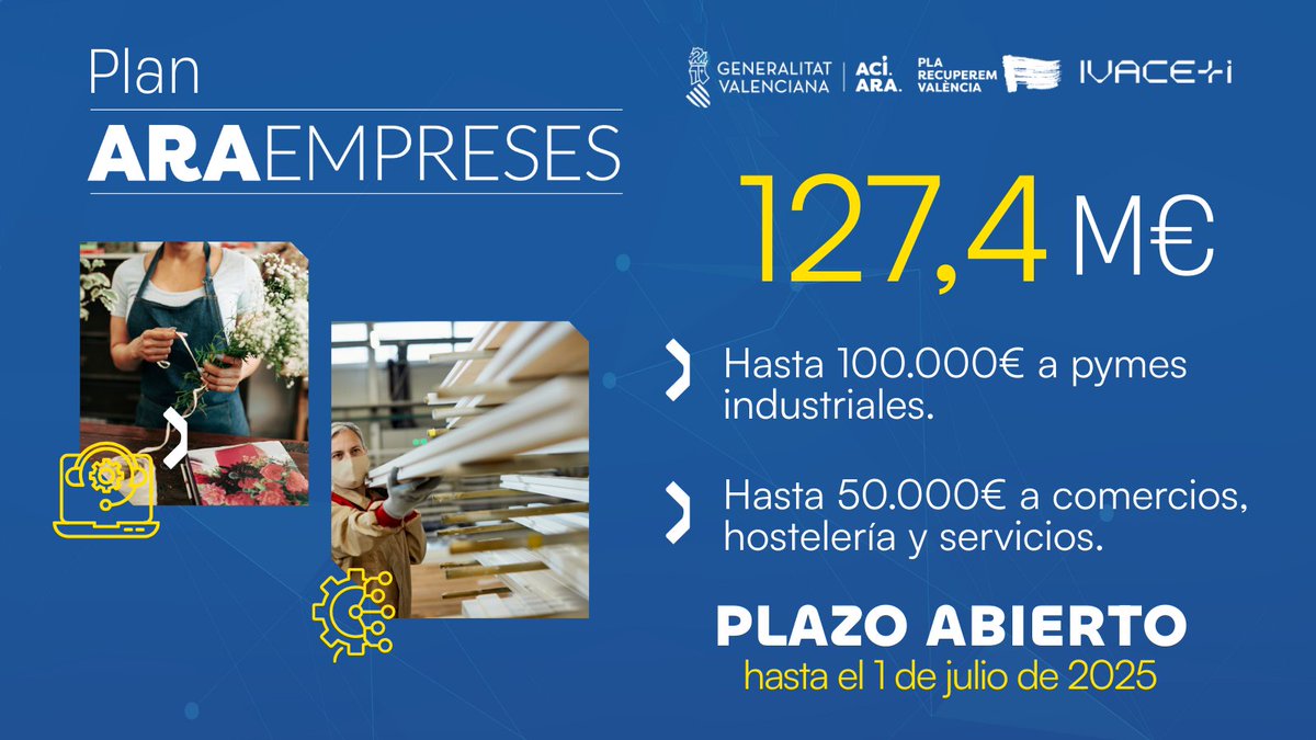 🔊 Pagados los primeros 4 M€ de anticipos a #pymes  y comercios afectados por la Dana
🤝271 expedientes concedidos
🗣️<a href="/carlos_mazon_/">Carlos Mazón</a> "Este Plan incluye ayudas excepcionales para hacer frente a una situación excepcional"
🔜Nuevas concesiones y anticipos
🔎acortar.link/b4wmky⬇️