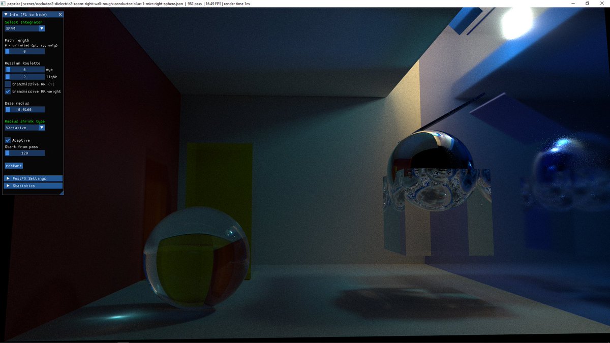 tigratigratigra's tweet image. variative vs fixed radius shrinking at same time.
whole scene view
#sppm #photon #mapping #vulkan #rtx #experiment #experimental #invention