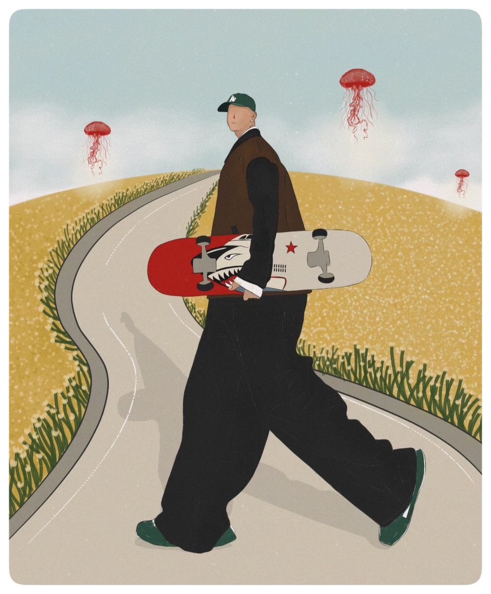 Mathouttt's tweet image. gm friends 🌞

New Drop♥️

Jellybrain 🪼🛹

&quot;They say people who overthink lose their minds and turn into jellyfish.
He grabbed his skateboard and whispered, &apos;Life must be easier when there’s nothing you’re trying to forget.&apos;&quot;

▪️1/1
▪️0.1 ETH

Link🔗👇