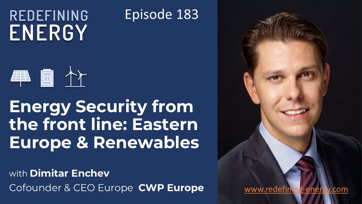 Redef_Energy's tweet image. 🎙️Ep183. Energy Security from the front line: Eastern Europe and Renewables
#applepodcast podcasts.apple.com/gb/podcast/red…
#spotify open.spotify.com/show/4FDIRo16s…
@gerardreid14 and @MegaWattXinfo welcome @DimitarEnchev6 CEO CWP Europe to discuss Renewables in Eastern Europe