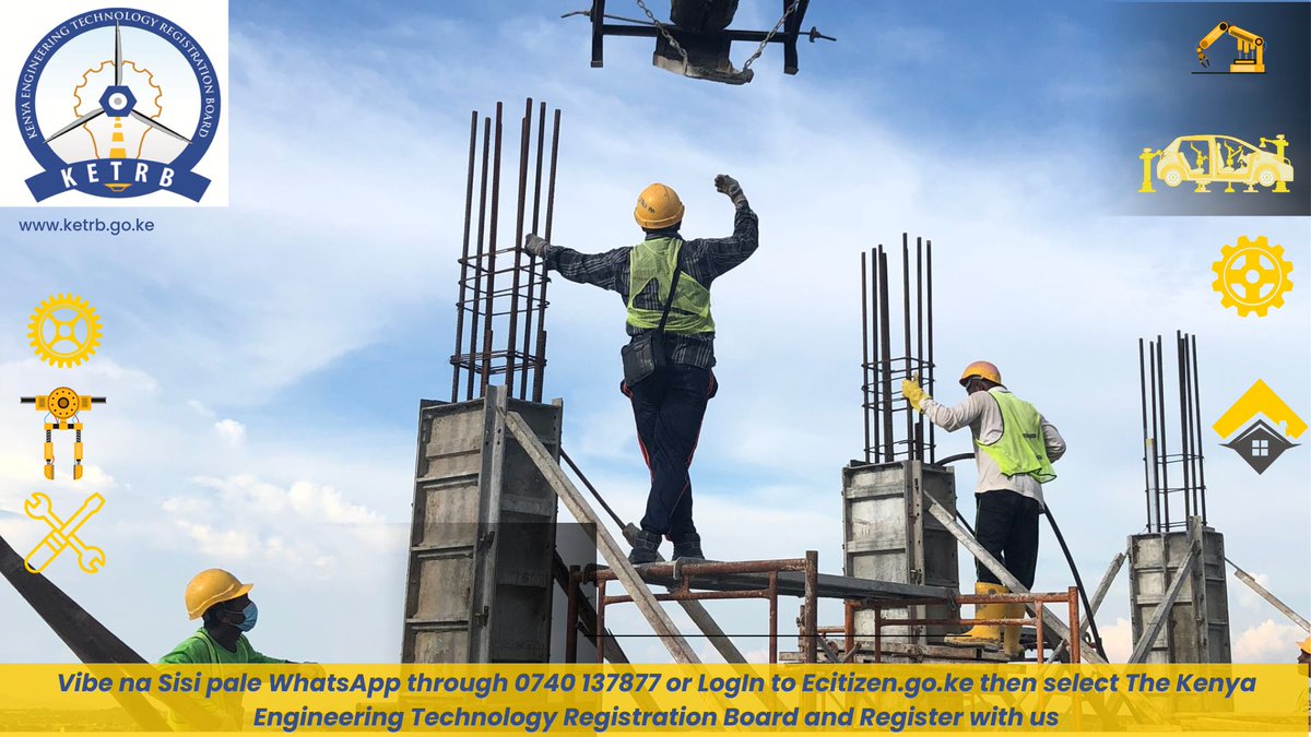 As we step into a new week, Kenya Engineering Technology Registration Board (KETRB) encourages all technologists, technicians, artisans, and craft persons to keep pushing boundaries and building the future.
Let’s innovate, create, and elevate together.
#KETRB#EngineeringTheFuture