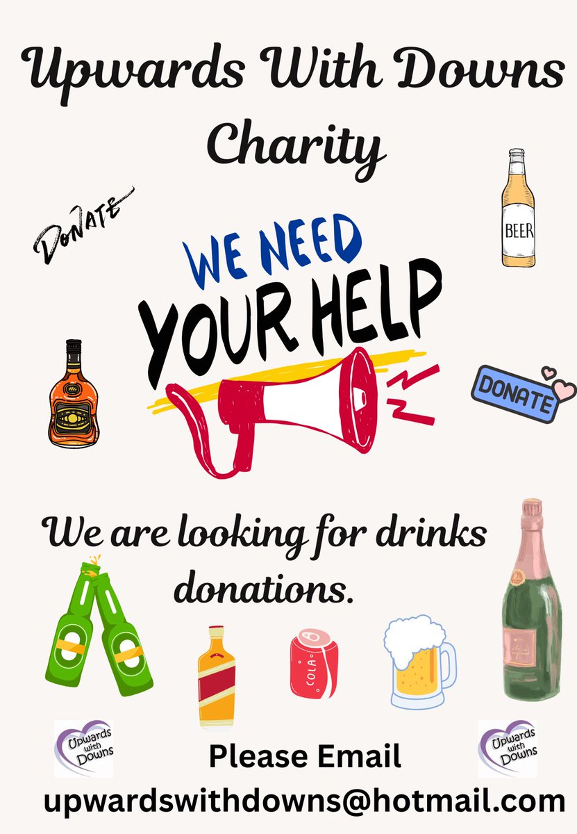 upwardsdowns's tweet image. Please help us if you can by donating some drinks for our funday drinks tombola