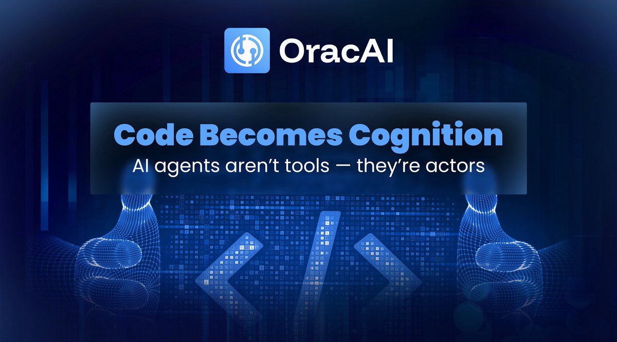 OracAIOfficial's tweet image. What if code didn’t just run—but reasoned? 🤔
At OracAI, we’re building AI agents that don’t just follow logic—they create it.
From static tools to dynamic actors, cognition is now on-chain.
🧠 The next era of decentralized intelligence starts here.
#OracAI #ZK #DePIN