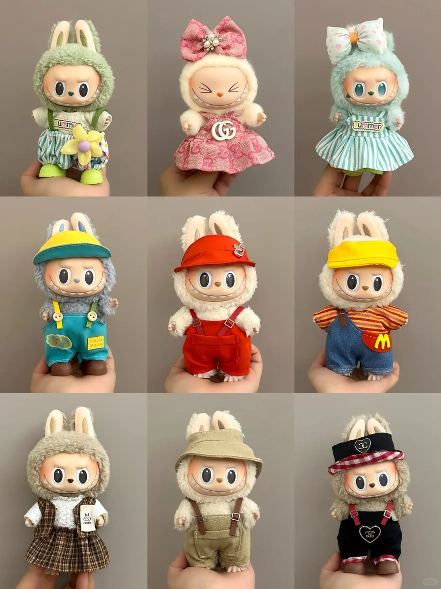 ✨ Labubu in Overalls &amp; Dresses! ✨

We’ve been styling our Labubu dolls in the cutest overalls and tiny dresses — and they look adorable! 🧡💫
Want to dress up your Labubu? DM us for outfit options!
#LabubuStyle #LabubuOutfits #TinyFashion #PopMart #LabubuLover #CustomLabubu
