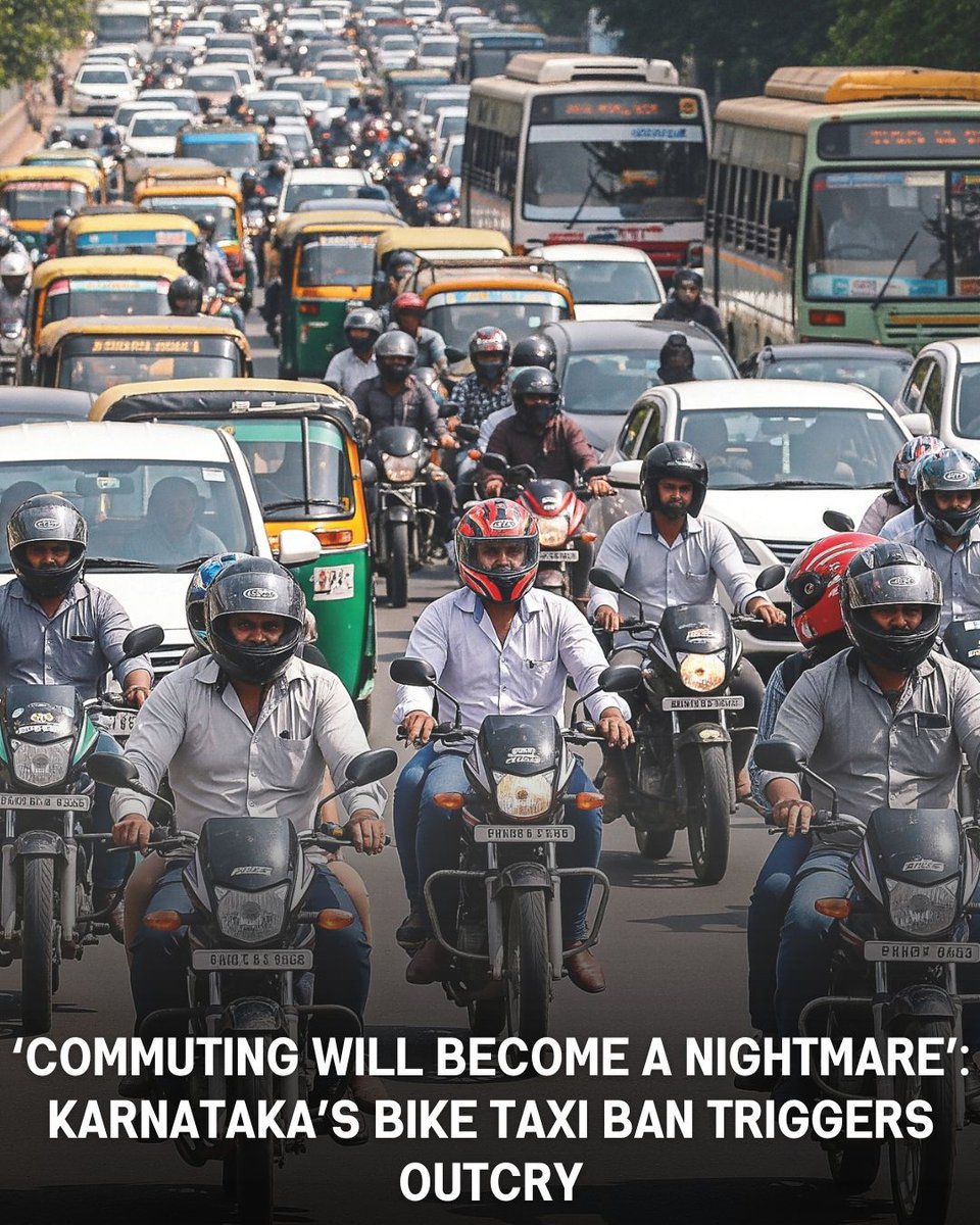 Intense backlash swept across #Karnataka, particularly in #Bengaluru, as bike taxi services ceased operations. The High Court’s refusal to stay a state government ban has ignited fierce criticism, with #KarnatakaWantsBikeTaxis trending online. 

#biketaxiban #bengalurucommute
