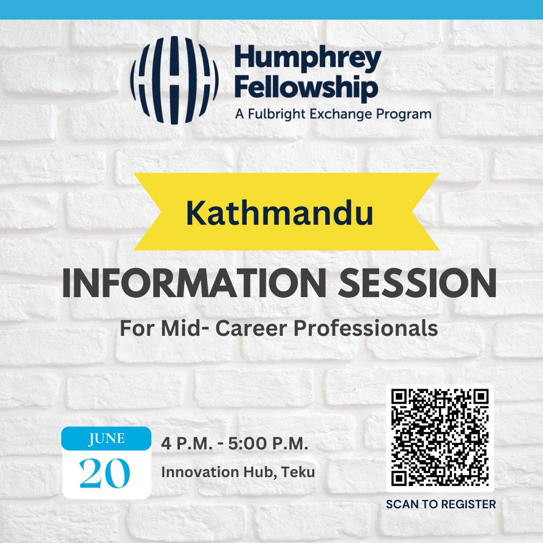 The prestigious Humphrey Fellowship Program is now accepting applications for the 2026-27 academic year! 

📢 Join our Info + Q&amp;A Session to hear directly from Fulbright officials and get tips on crafting a strong application!  

Registration Link: forms.office.com/r/isCdqXawuR