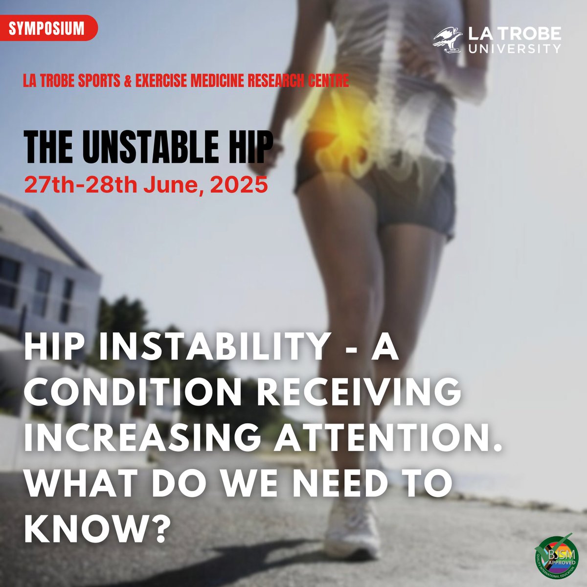 Join orthopedic surgeon Dr Jit Balakumar to learn more about the latest on hip instability at The Unstable Hip symposium this 27th and 28th of June.
Register now on the link below:
latrobe.edu.au/events/all/sym…

#LASEM #MSK #theunstablehip #hipinstability #hippain #pelvicpain