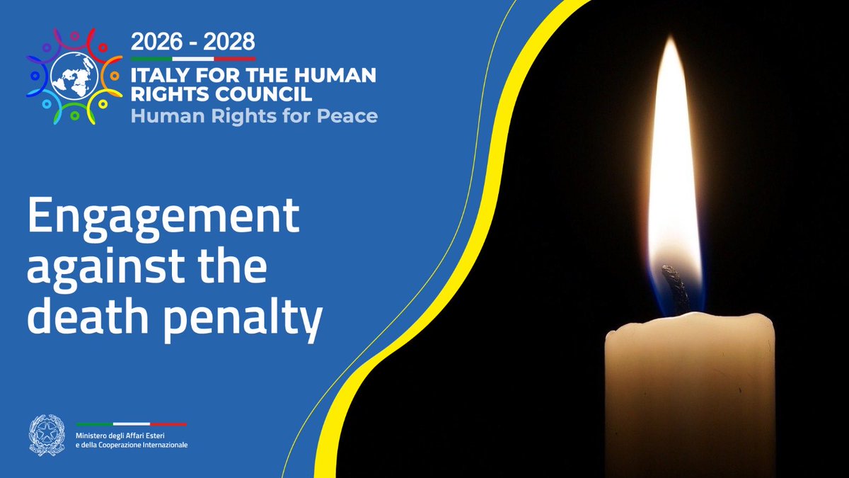 A universal moratorium on the #deathpenalty until its complete abolition is a priority that Italy🇮🇹 will continue to pursue at the 🇺🇳 #HumanRights Council, including through outreach initiatives with civil society organizations and partner countries.
 
#ItalyforHumanRights