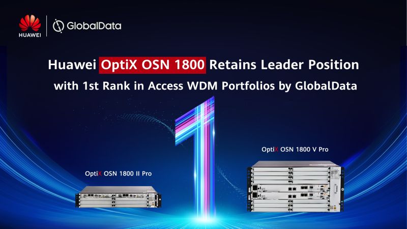 Die Produkte der Serie OptiX OSN 1800 von Huawei wurden wieder einmal als einziger "Leader" mit der höchsten Bewertung für Access WDM im Bericht "Packet-Optical Access: Competitive Landscape Assessment for 2024" von GlobalData bewertet. Die Serie zeichnet sich unter anderem durch