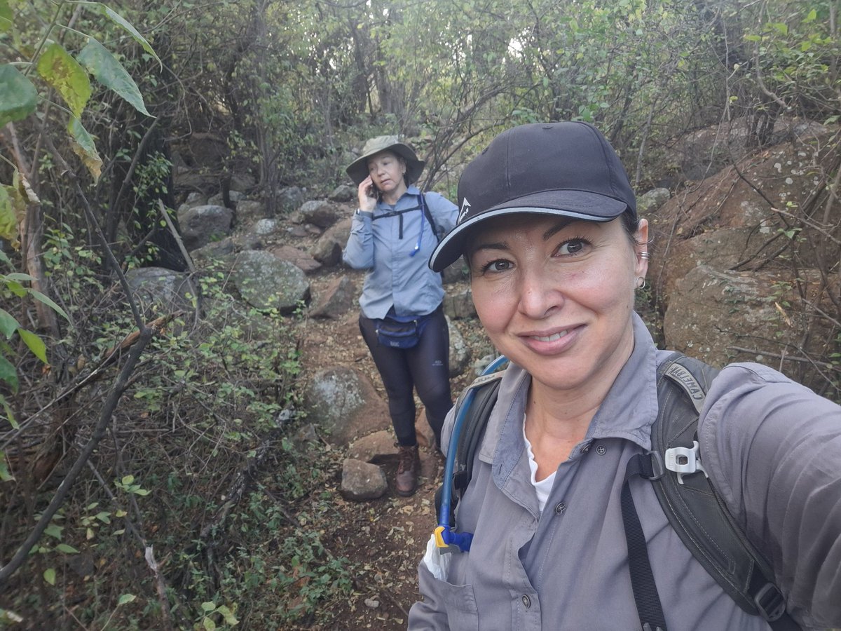 We're hiking. But we're working as well.