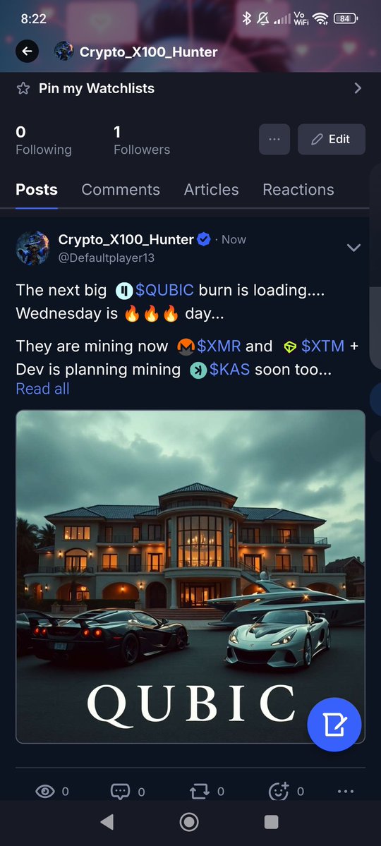 Crypto_X100_Hunter (@defaultplayer13) on Twitter photo Update post for $QUBIC now regulary on <a href="/CoinMarketCap/">CoinMarketCap</a> too...
coinmarketcap.com/community/shar… Update post for $QUBIC now regulary on <a href="/CoinMarketCap/">CoinMarketCap</a> too...
coinmarketcap.com/community/shar…