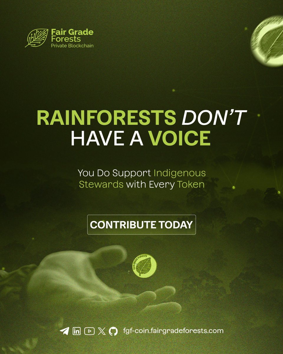 FGFCoin's tweet photo. Rainforests Don’t Have a Voice But You Do

Indigenous Communities Are the Frontline Defenders of Our Oldest Ecosystems.

By Contributing to $FGF, You Directly Support These Guardians.

Every Token Empowers Local Action and Protects Global Biodiversity.

🌱 Contribute Today at  https://t.co/22RGbroFec

#FGFToken #GreenCrypto #ForestGuardians #ClimateAction #FairGradeForests