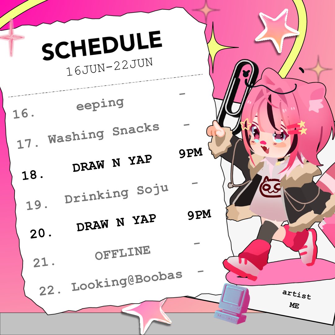 🦝👛THIS WEEK'S SCHEDULE👛🦝

Fanart : #YuugureArt
 Clips : #StinkyClips

Twitch : twitch.tv/yuugureyuu_desu 
YT : youtube.com/@yuugureyuu_de…