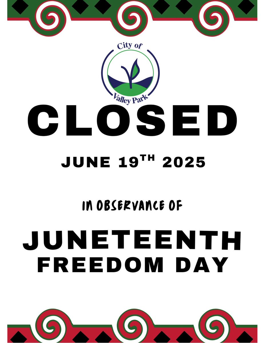Closed on June 19, in observation of Juneteenth.

By order of Mayor Webster, City Hall and all city services will be closed on Thursday, June 19th in observation of Juneteenth. We will reopen with normal business hours on Friday, June 20th