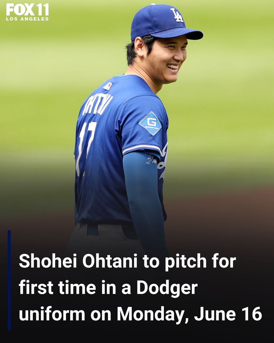 #BREAKING: Shohei Ohtani will make his #Dodgers pitching debut on Monday, June 16 foxla.com/sports/shohei-…