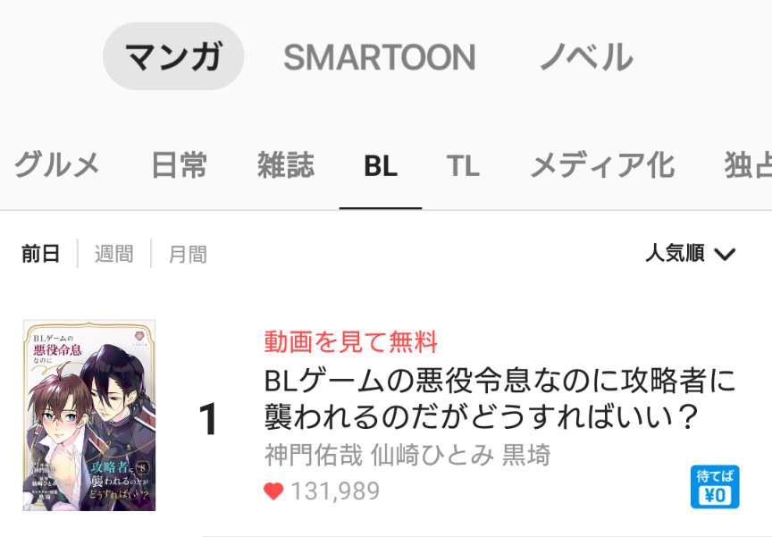 原作をしたコミカライズ「BLゲームの悪役令息なのに攻略者に襲われるのだがどうすればいい？」が
ピッコマ様でBLマンガ部門ランキング一位です🥰
作画/#神門佑哉（<a href="/yuya_mikado/">神門佑哉</a>）先生  原作/#仙崎ひとみ
#パルプライド #ヴィオラコミックス
piccoma.com/web/product/17…
ありがとうございました！