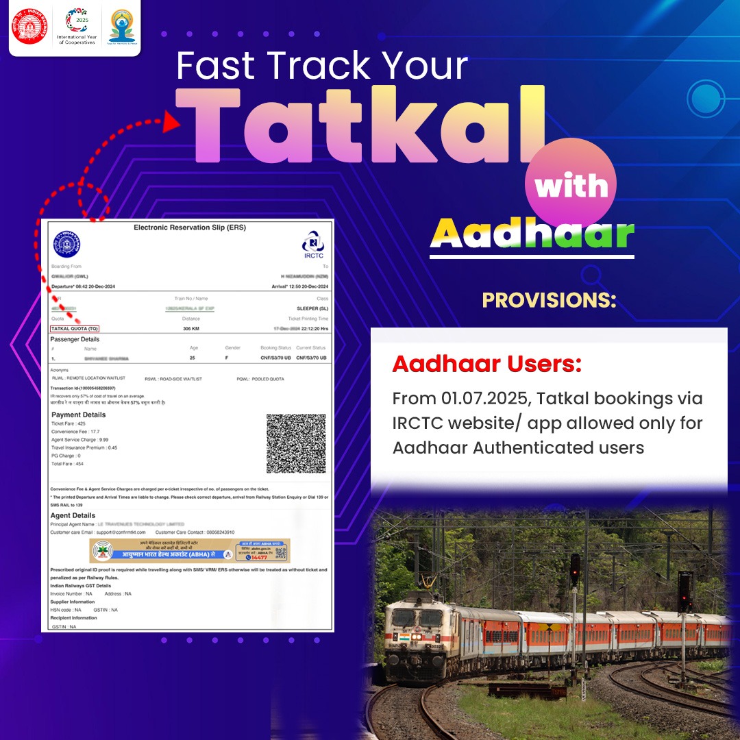 How to book Tatkal with Aadhaar and Without Aadhaar