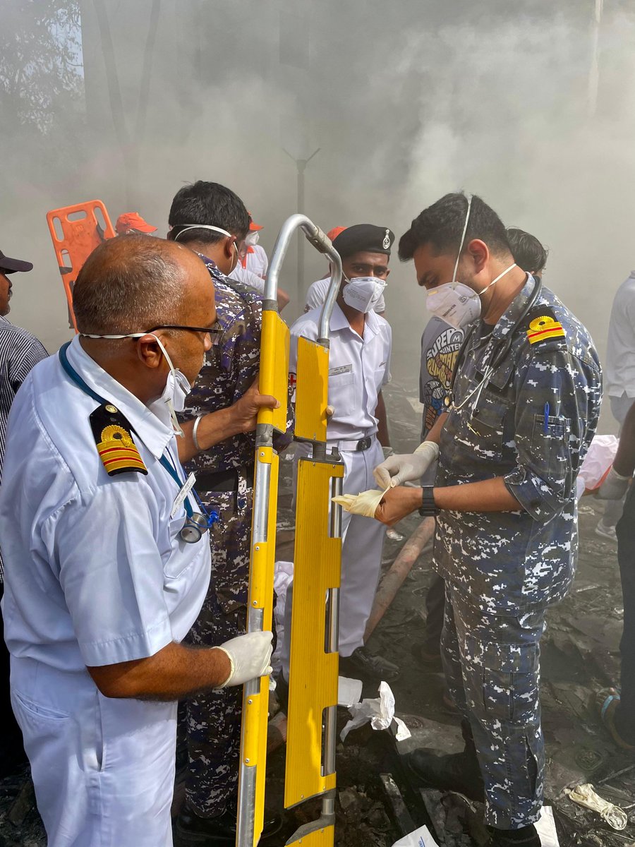 vinothkanth's tweet photo. Indian #coastguard  Medical Team with Ambulance and it's Surgeon commnder have Reached at crash site near BJ Medical college hostel,
and rescued survivors of #AhmedabadPlaneCrash to civil Hospital #Ahmedabad 
#planecrash https://t.co/o2sKbnfVeN