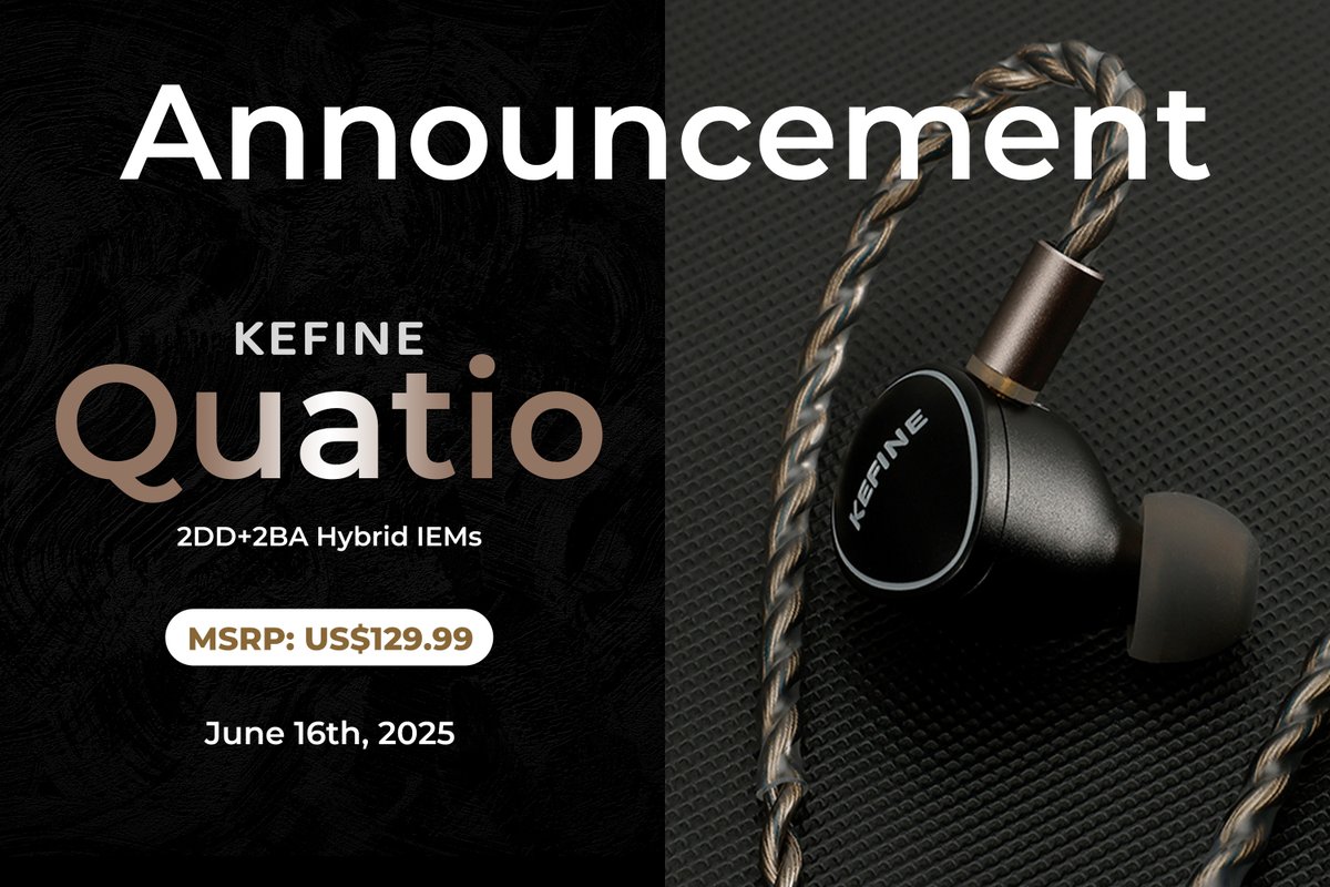 🔥Finally Here~🎉
👏Our KEFINE Quatio First 2DD+2BA Hybrid Monster debuts!📢
👀Have the first-taste and feel the difference~🙋
#KEFINE #Quatio #QuadAudio #IEM #FirstHybrid #audio #music #hifi