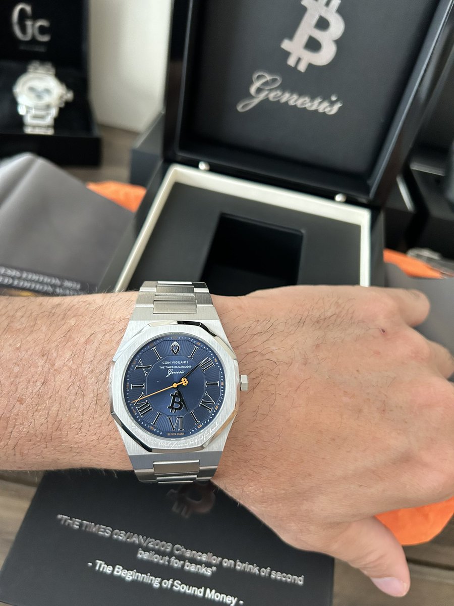 BaumerCrypto2_0's tweet image. Bitcoin Genesis Limited Edition Watch from the 2025 Bitcoin Las Vegas conference.  

Owning a piece of history comes in many forms!

Limited Edition:
Honors the Genesis Block of Bitcoin!
This awesome detailed watch is (Number 79 of 121)! 👍 @coin_vigilante #btc