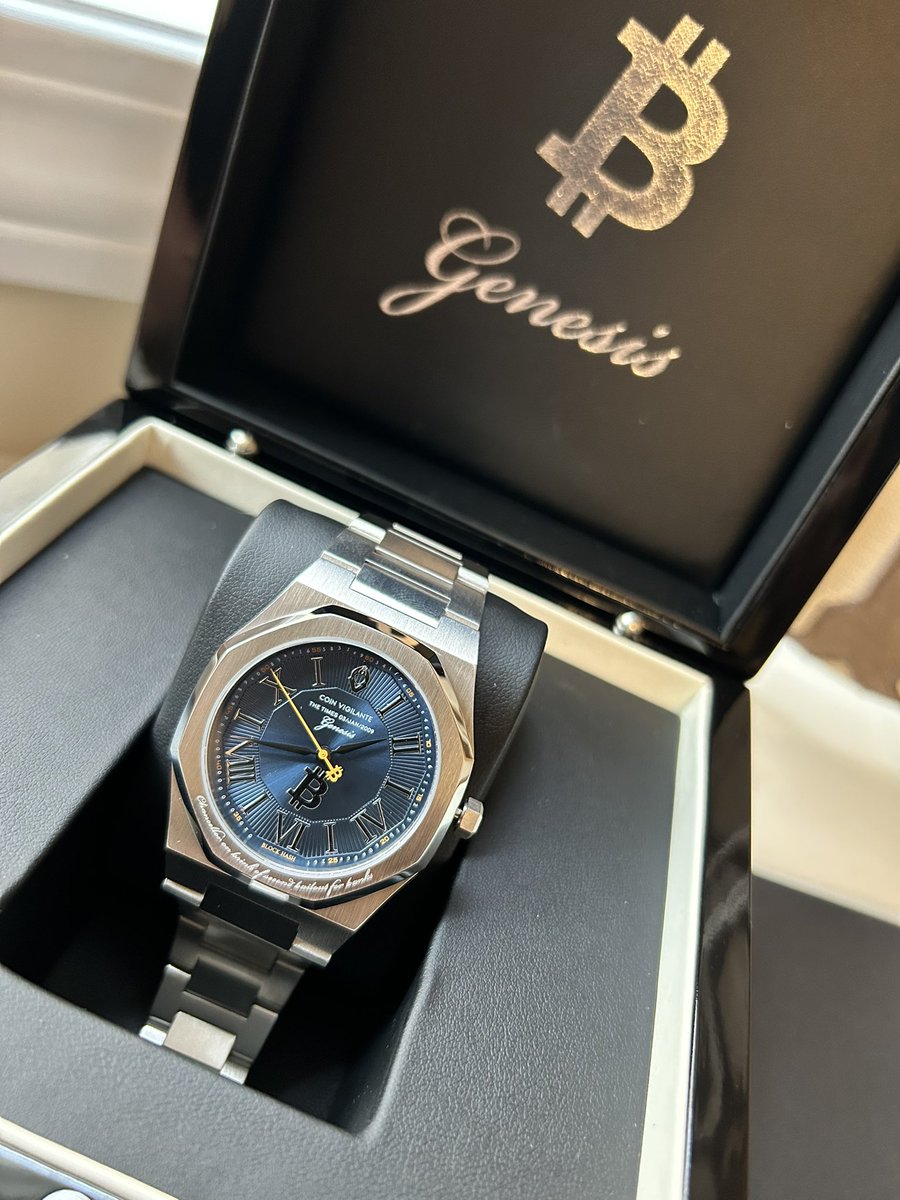 BaumerCrypto2_0's tweet image. Bitcoin Genesis Limited Edition Watch from the 2025 Bitcoin Las Vegas conference.  

Owning a piece of history comes in many forms!

Limited Edition:
Honors the Genesis Block of Bitcoin!
This awesome detailed watch is (Number 79 of 121)! 👍 @coin_vigilante #btc