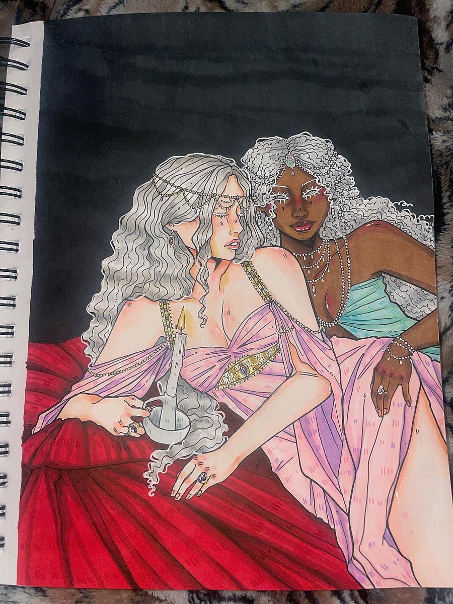 kurumxo's tweet image. rhaenyra &amp; laena spending a night together in pentos
#FireandBlood #asoiaf #HouseOfTheDragon #GameofThrones