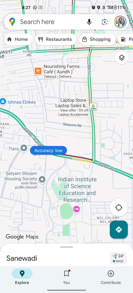 mrpatil's tweet photo. @PuneCityTraffic बाणेर रस्त्यावर बाणेर फाटा चौकात, राजवाडा चौकाकडून येणाऱ्या गाड्यांसाठीच्या सिग्नल चा वेळ वाढवावा. रोज लांब रांग लागते. मेट्रोच्या कामामुळे रस्ता अतिशय खराब, अरुंद झाला आहे. औंध आणि युनिव्हर्सिटी कडून येणाऱ्या रस्त्यावर कमी गाड्या असतात. https://t.co/2PDfjQBJjE